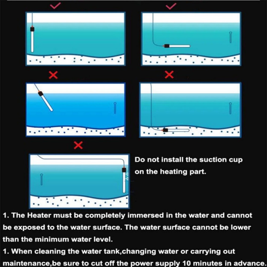 Réservoir de poissons de tige de chauffage d'aquarium de 1 0 0 w submersible avec – Image 4