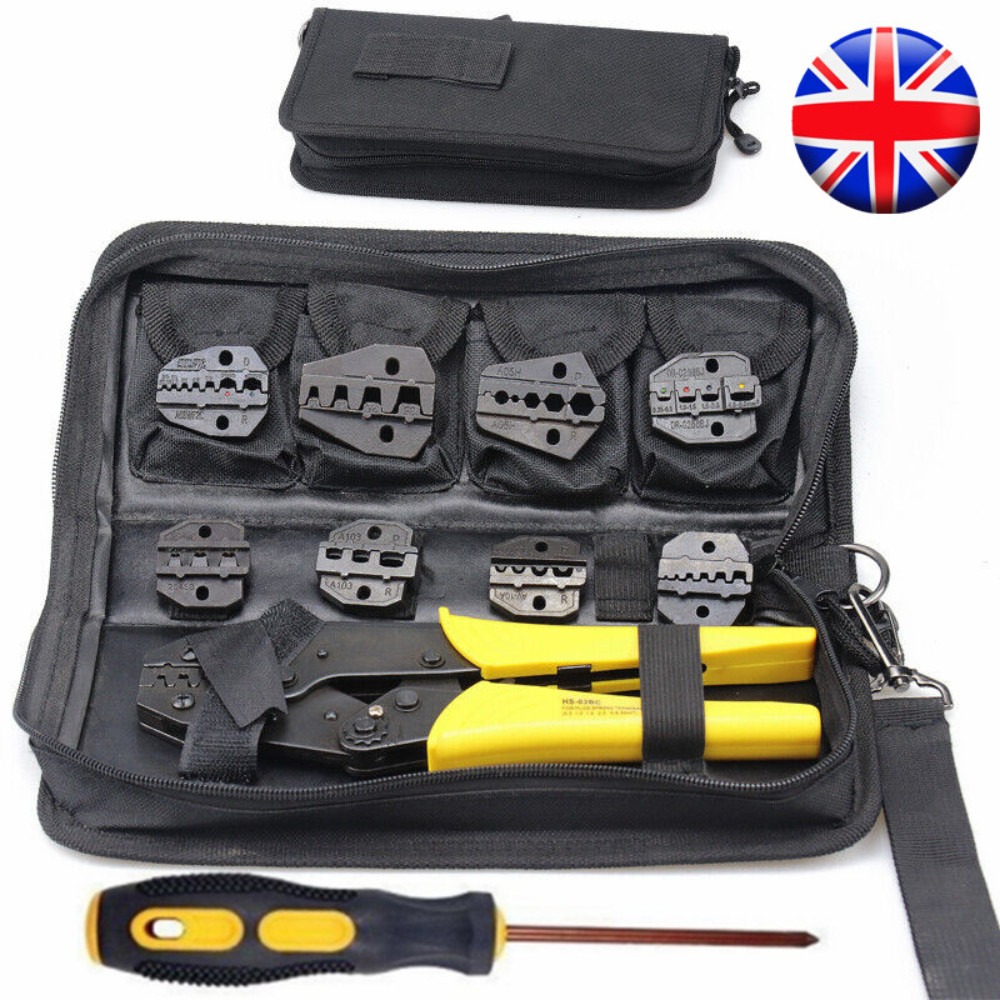 Ratchet Crimper Pliers Wire Terminal Crimping Tool Interchangeable Jaw Insulated — image 9