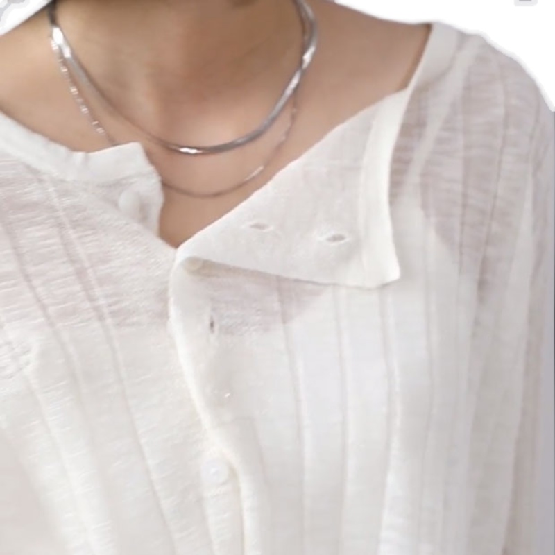 Linen Thin Knitted Cardigan Long-sleeved Short Top Women