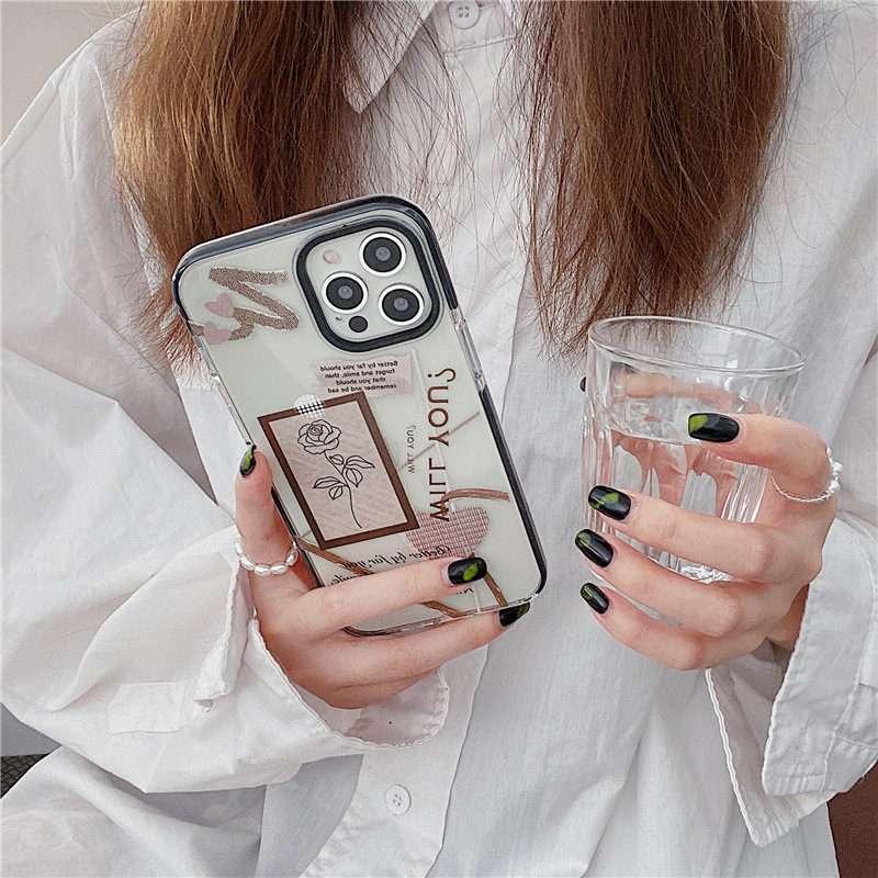 Frosty Wind Rose Transparent Plastic Phone Case - Image 2