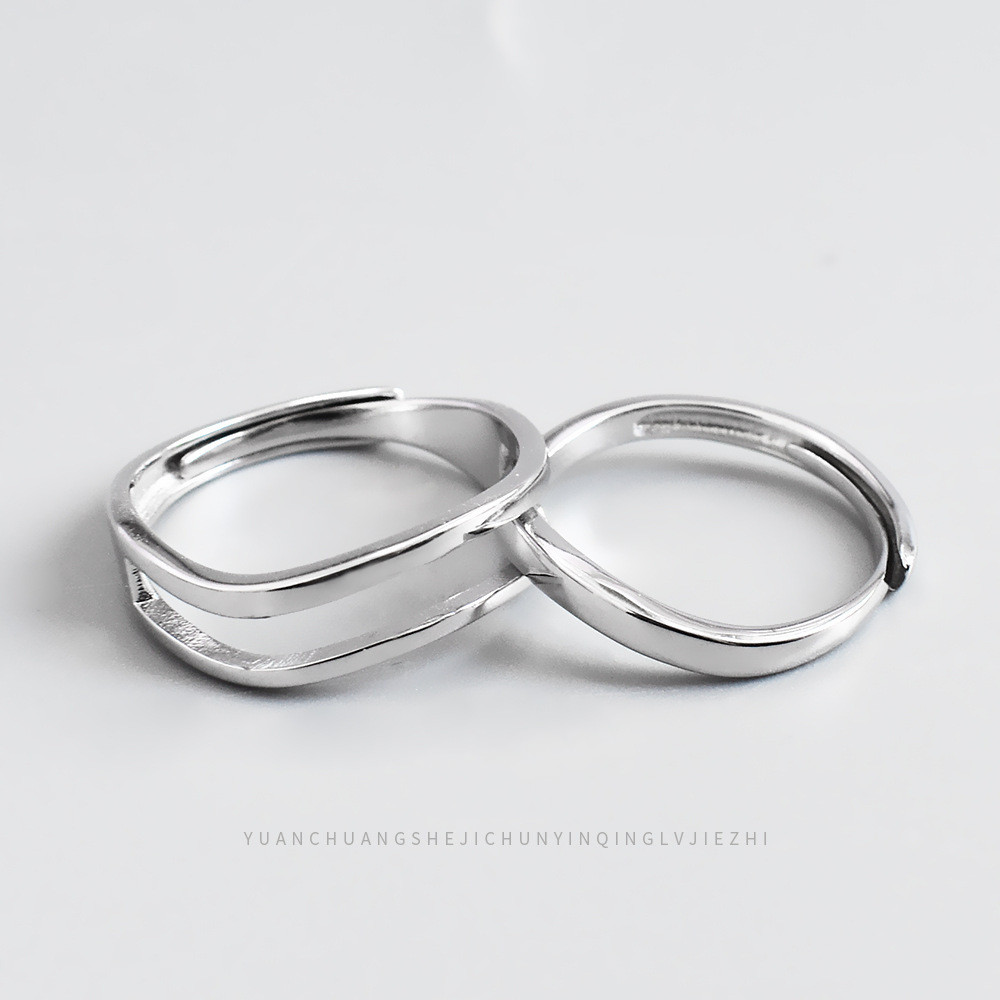 New Fit Couple Ring Unisex Sterling Silver S925 Simple Niche Design Ring