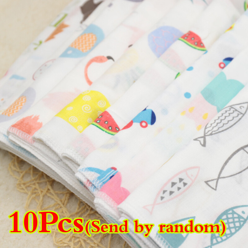 10 X Baby Gauze Muslin Square Newborn Cotton Bath Wash Soft Handkerchief 7