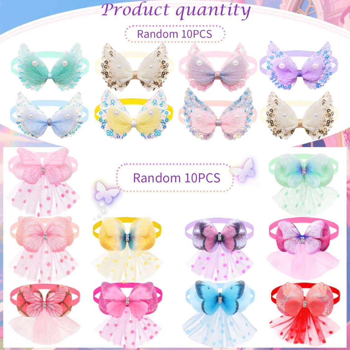20Pcs Cute Dog Collar Grooming Accessory For Small Breed Puppies Cats — foto 3