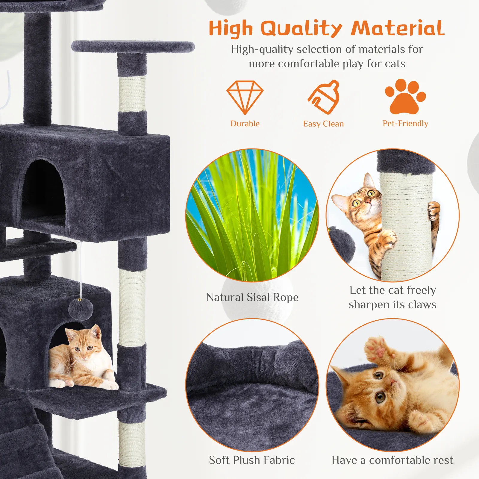 Multi Functional Cat Treehouse Climbing Frame