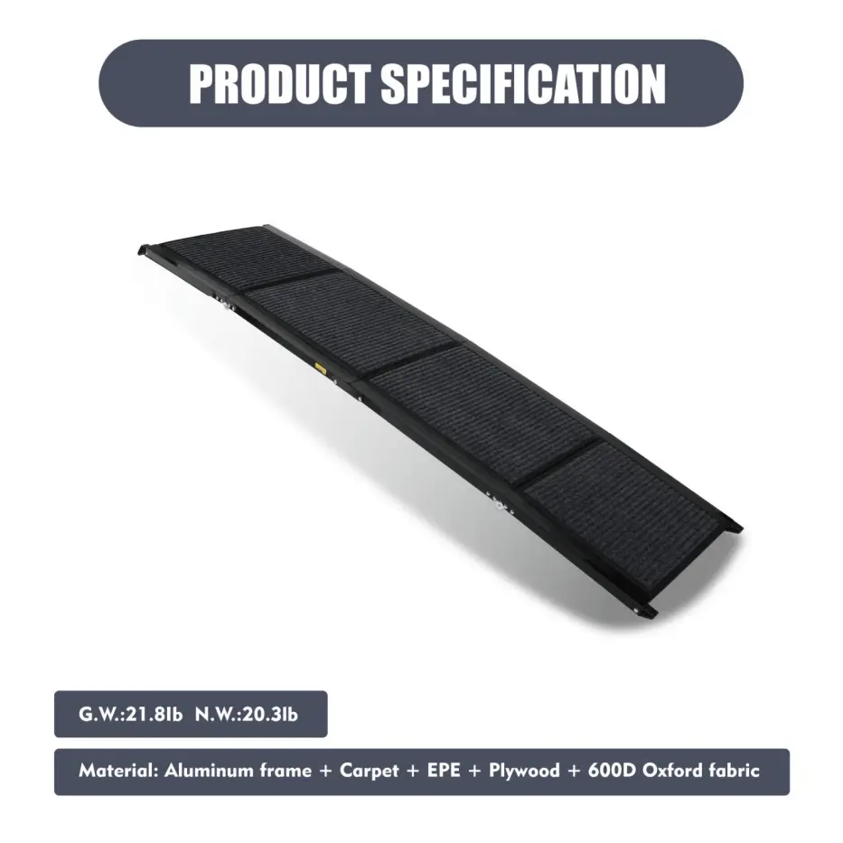 Dog Ramp For Car 71inch Long & 19.3inch Wide Portable Dog Ramps For Large Dogs With Non-Slip Rug Surface Dog Car Ramp For SUV Car & Truck, Folding Dog Ramp Up T