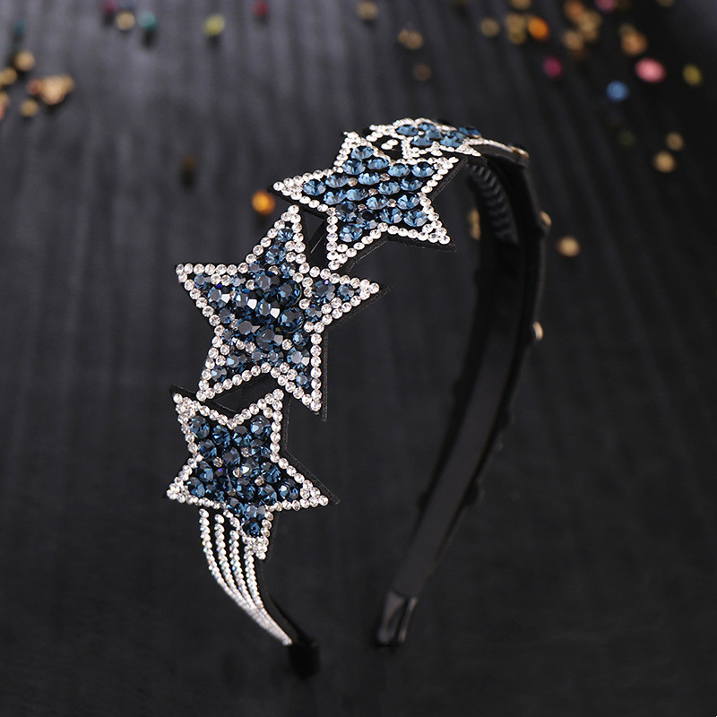 Korean Style Five-pointed Star Headband Czech Drill Headdress — foto 4