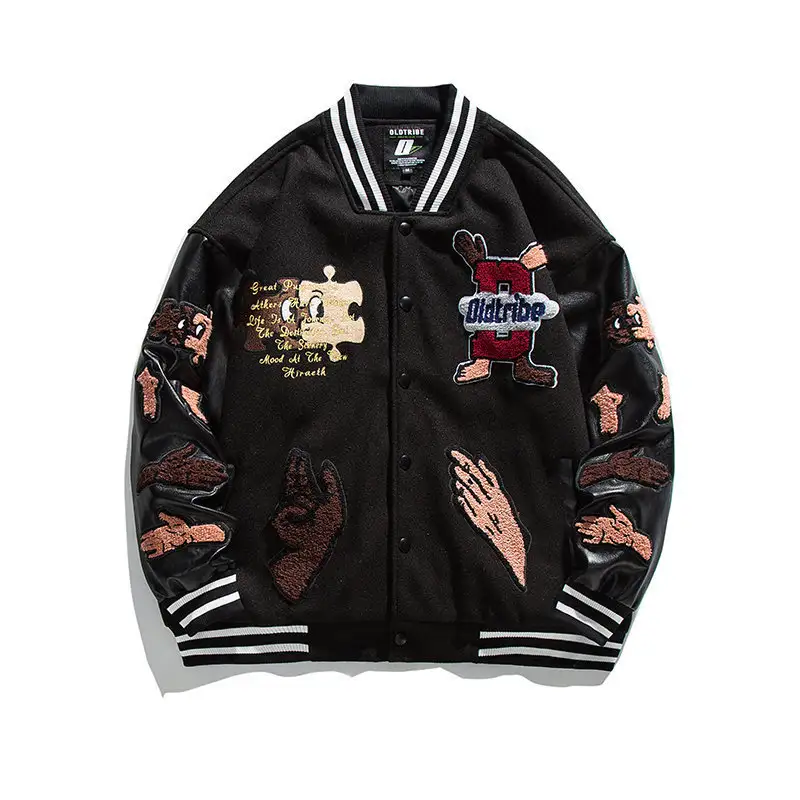 Men's Personality Handsome Creative Pattern Print Loose Baseball Jacket