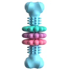 Dog Chew Toy Dog Bone Type Dogs Teeth Cleaning Toys Indestructible TPR Bone Chewing Bite Resistant Teething Toys Pet Products - Blue - View 1