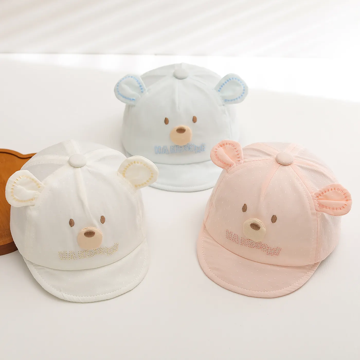 Cartoon Baby Bear Soft Brimmed Baseball Cap
