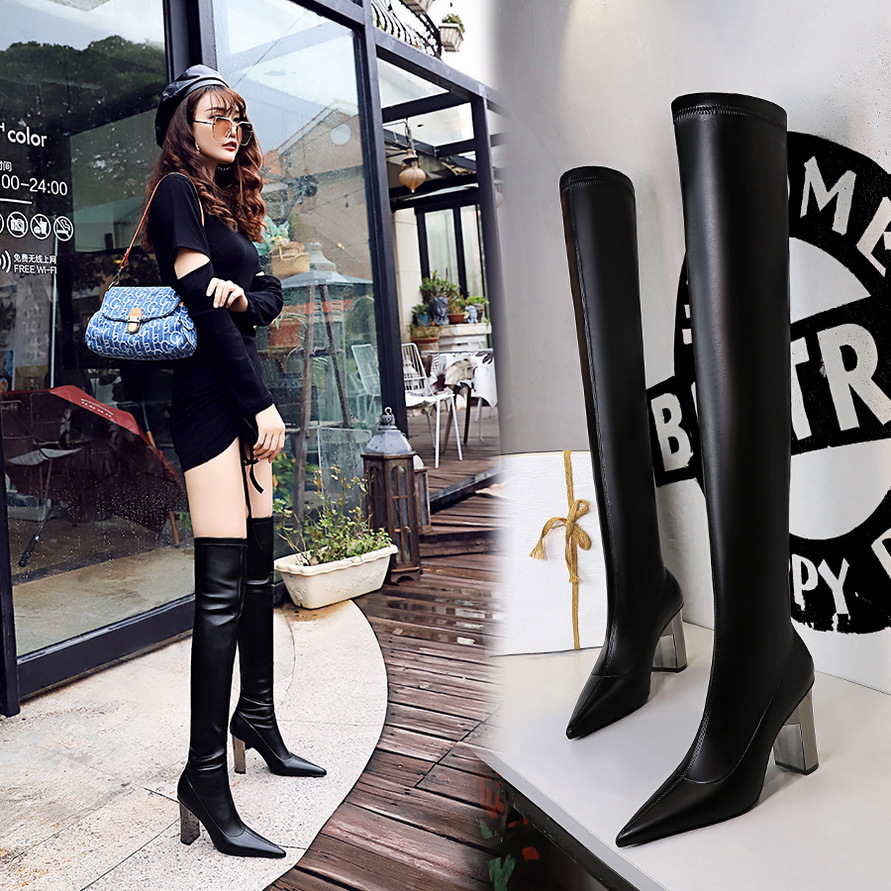 Title 5, Women Thigh High Shoes Pointed Toe Over Knee ...