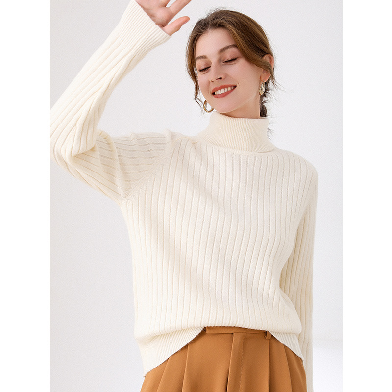 Title 2, Fashion Simple Solid Color Thick Turtleneck Swe...