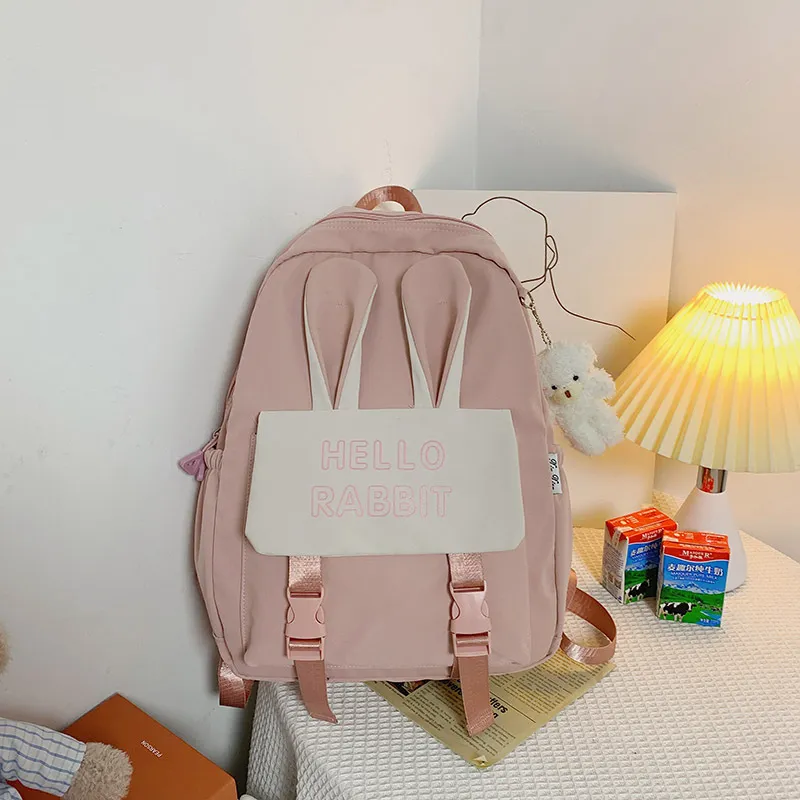 Cute Soft Girl Backpack Elementary School - Pink
