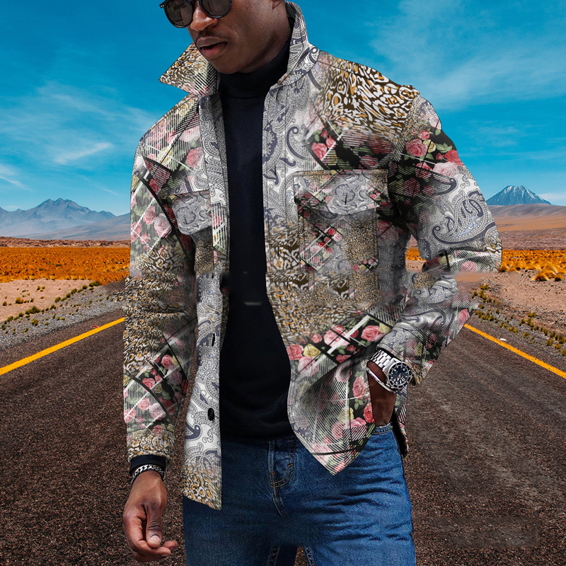 New Men's Hip Hop 3D Button Jacket