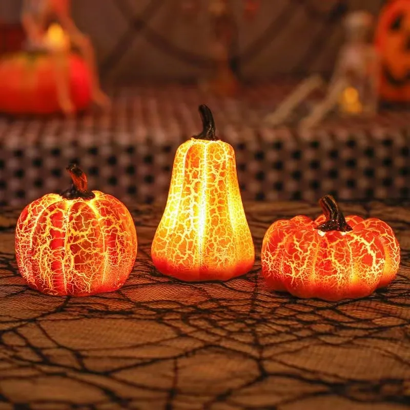 New Halloween Pumpkin Lantern Simulation Pumpkin LED Candle Lamp Resin Luminous Pumpkin – image 6