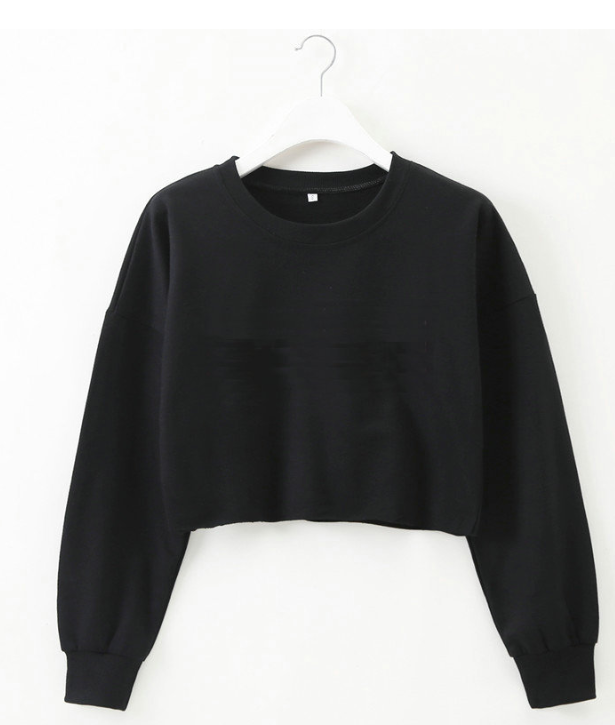 Title 1, Solid color round neck long sleeve sweater