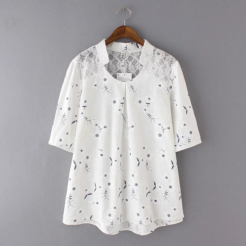 Floral Mori Women's Five-Sleeve Sleeve Top