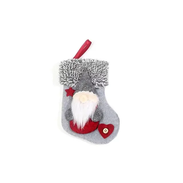 Home Christmas Stockings Decorations Pendant Grey Christmas Socks - Shop at LoveMi
