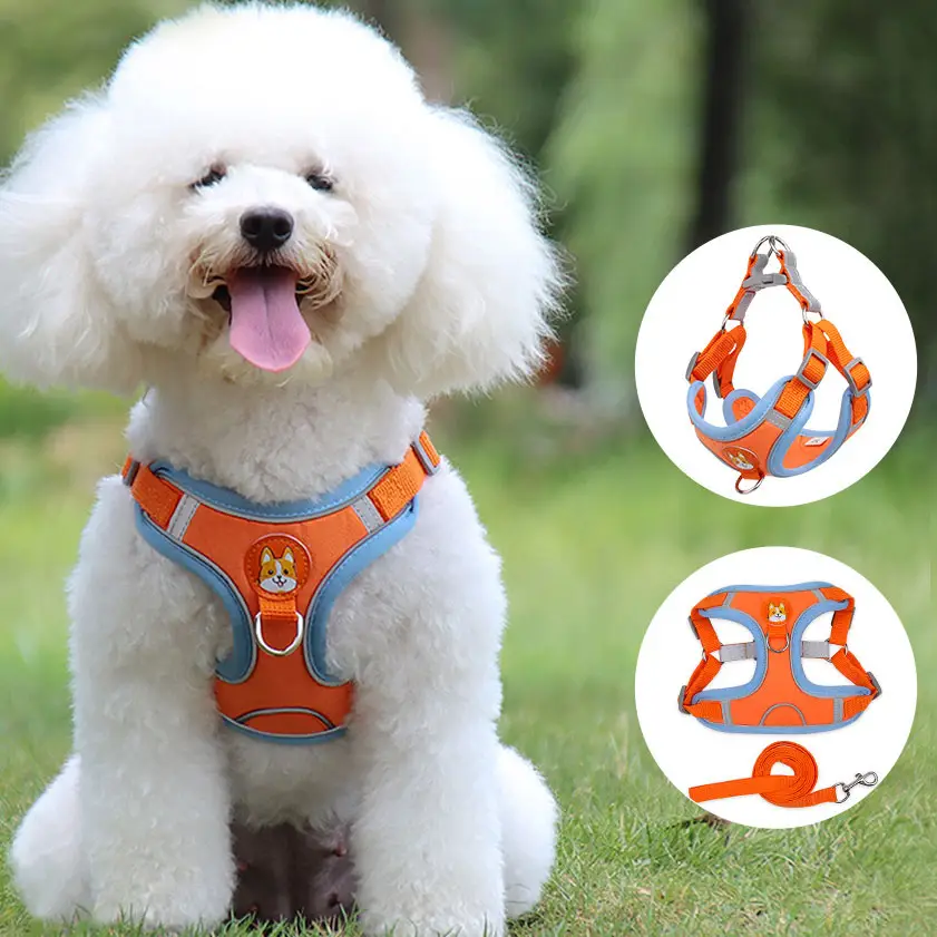 Dog Harness Cat Reflective Dogs Leashs Soft Mesh Chest