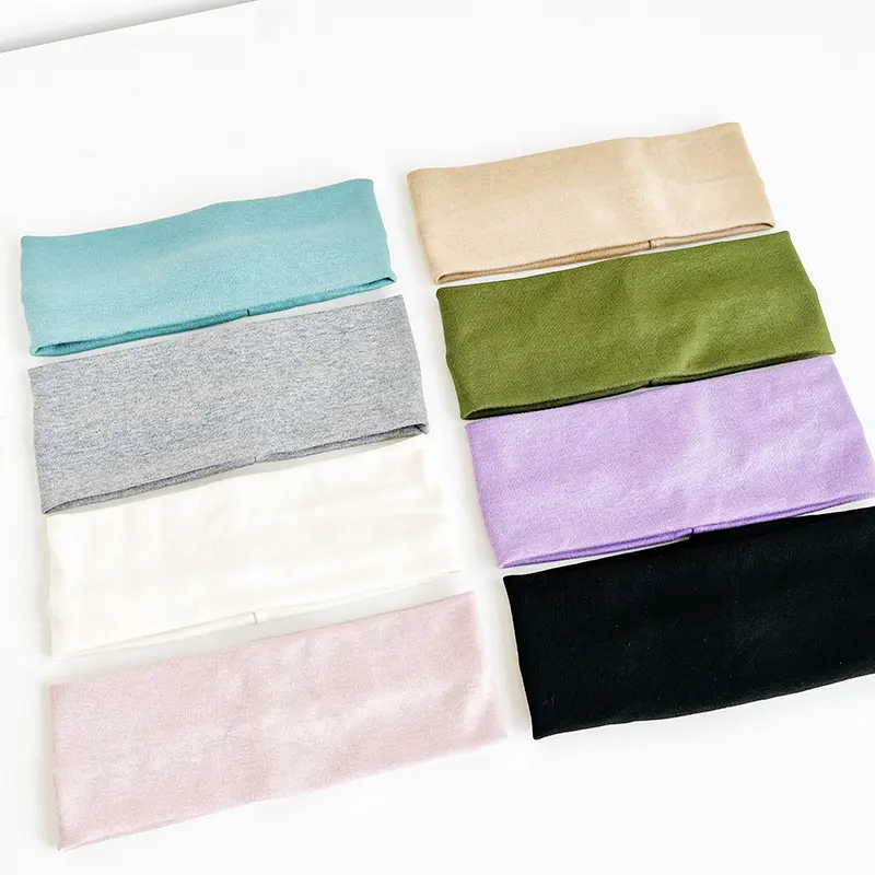 Solid Color Elastic Knitted Headband Athleisure