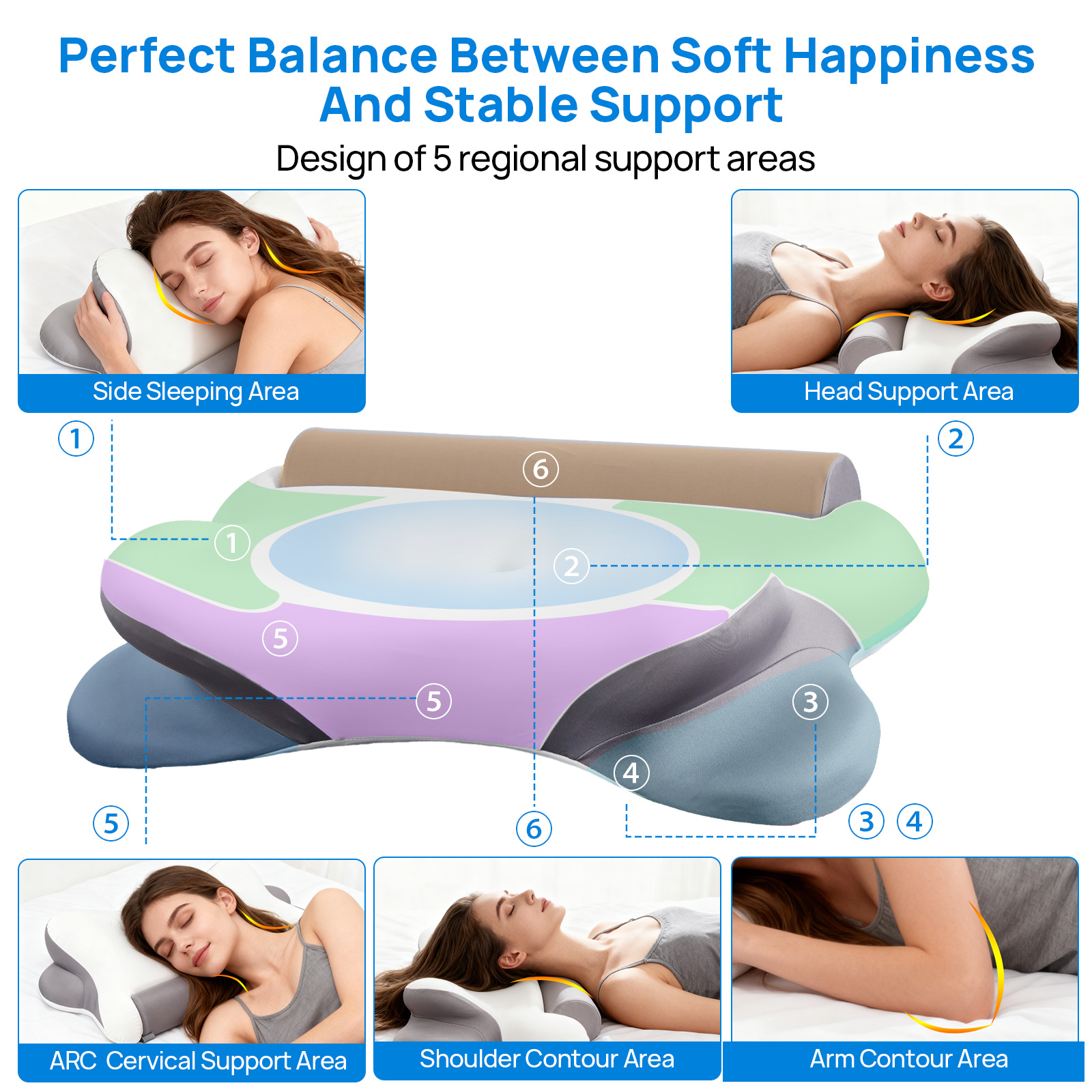 Cervical Neck Pillow, Cooling Ergonomic Memory Foam Pillows image 21