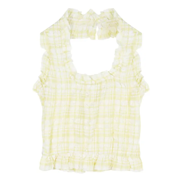 Pure Desire Halter Neck Camisole Women's Plaid Sexy Yellow - Shop at LoveMi