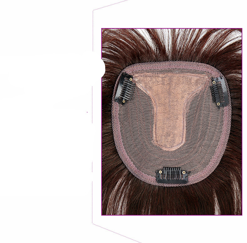 Real Hair  Needle Air Bangs Replacement Block Top Of The Head