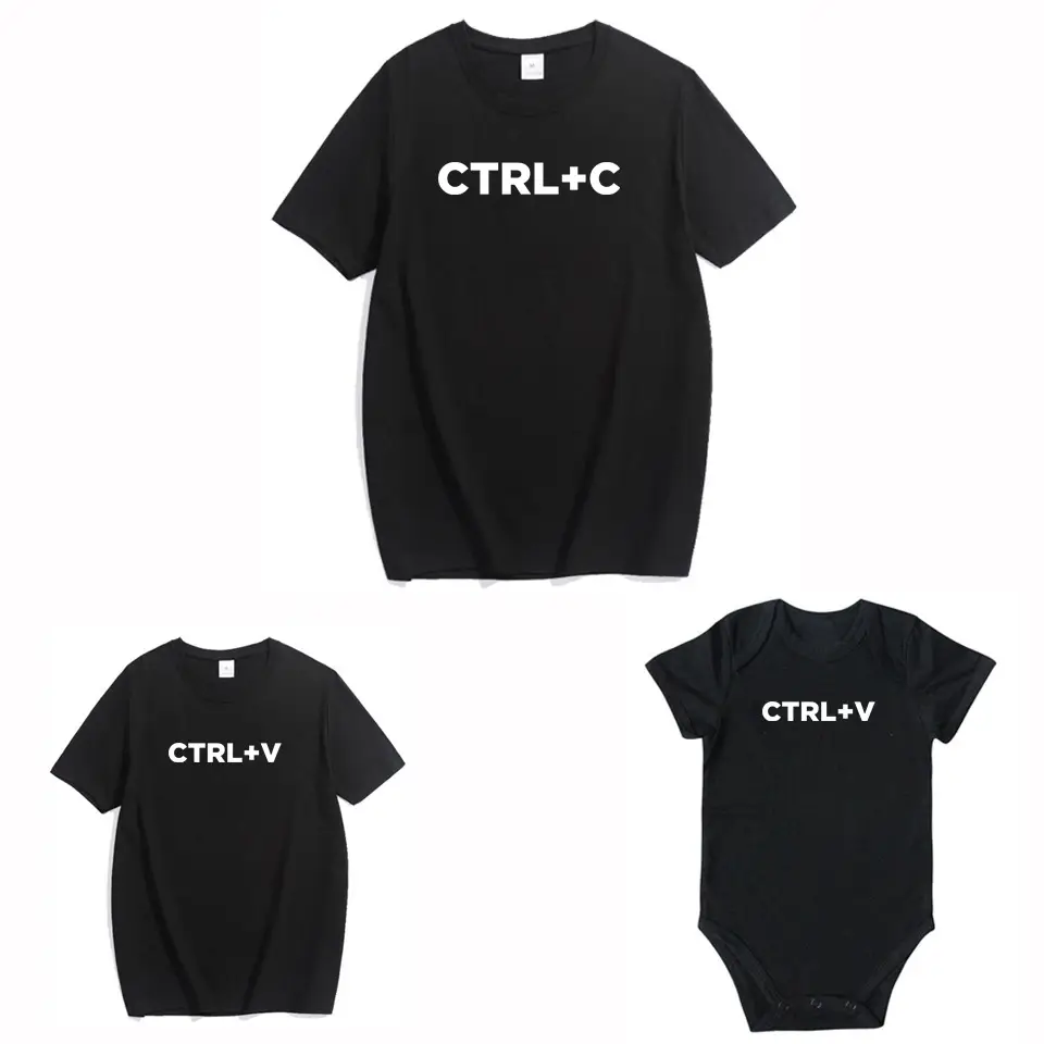Parent-child Father-son T-shirt Short-sleeved Family Fun Top Classic Funny