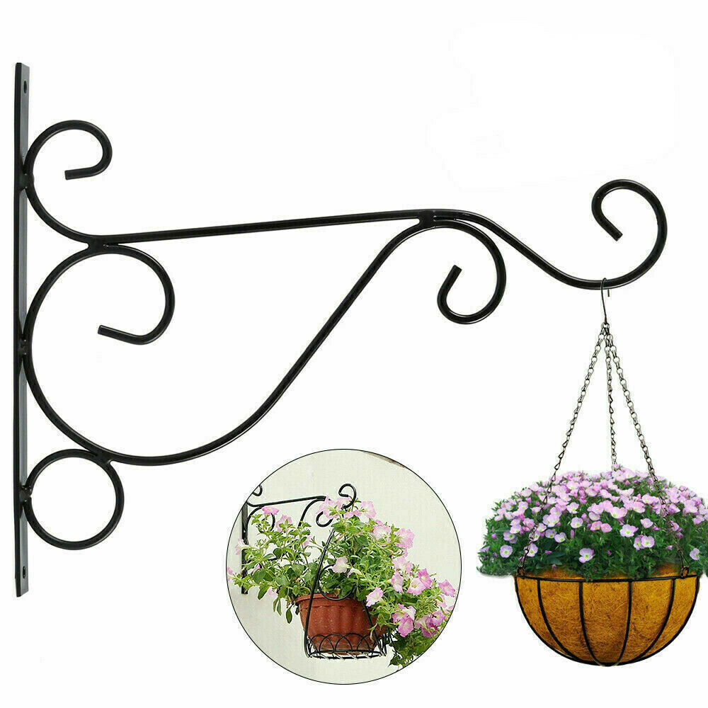 4PC Heavy Duty Metal Hanging Basket Brackets Garden Plant Hanger Hook Wall — image 10