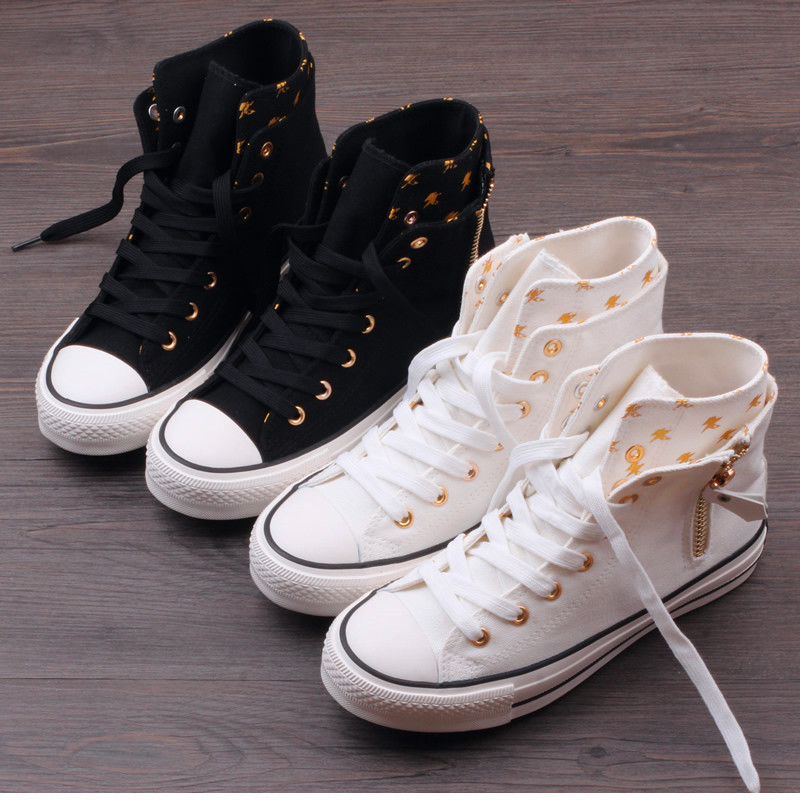 Spring And Summer High-top Canvas Shoes
