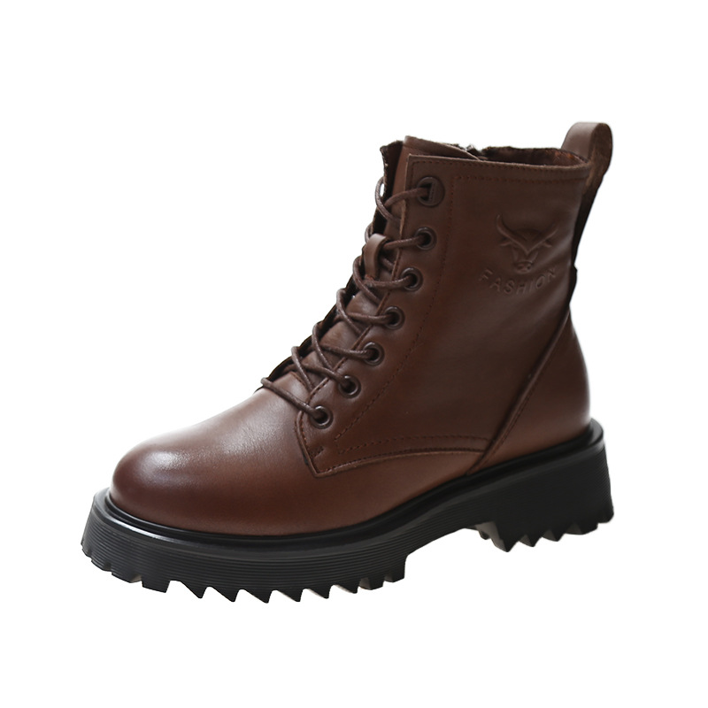 Title 5, First Layer Cowhide Martin Boots Female British...