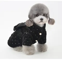 The New Pet Cotton Coat Keeps Warm And Velvet - Black - View 1