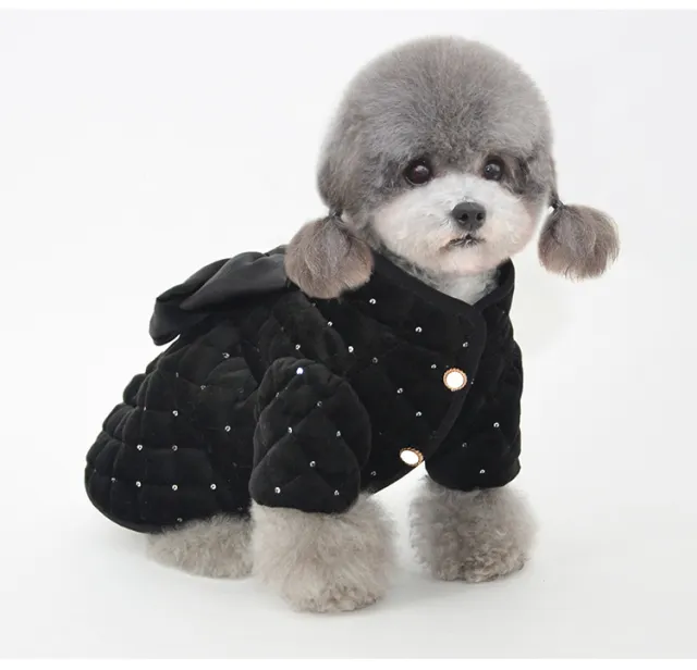 The New Pet Cotton Coat Keeps Warm And Velvet Black - Shop at LoveMi