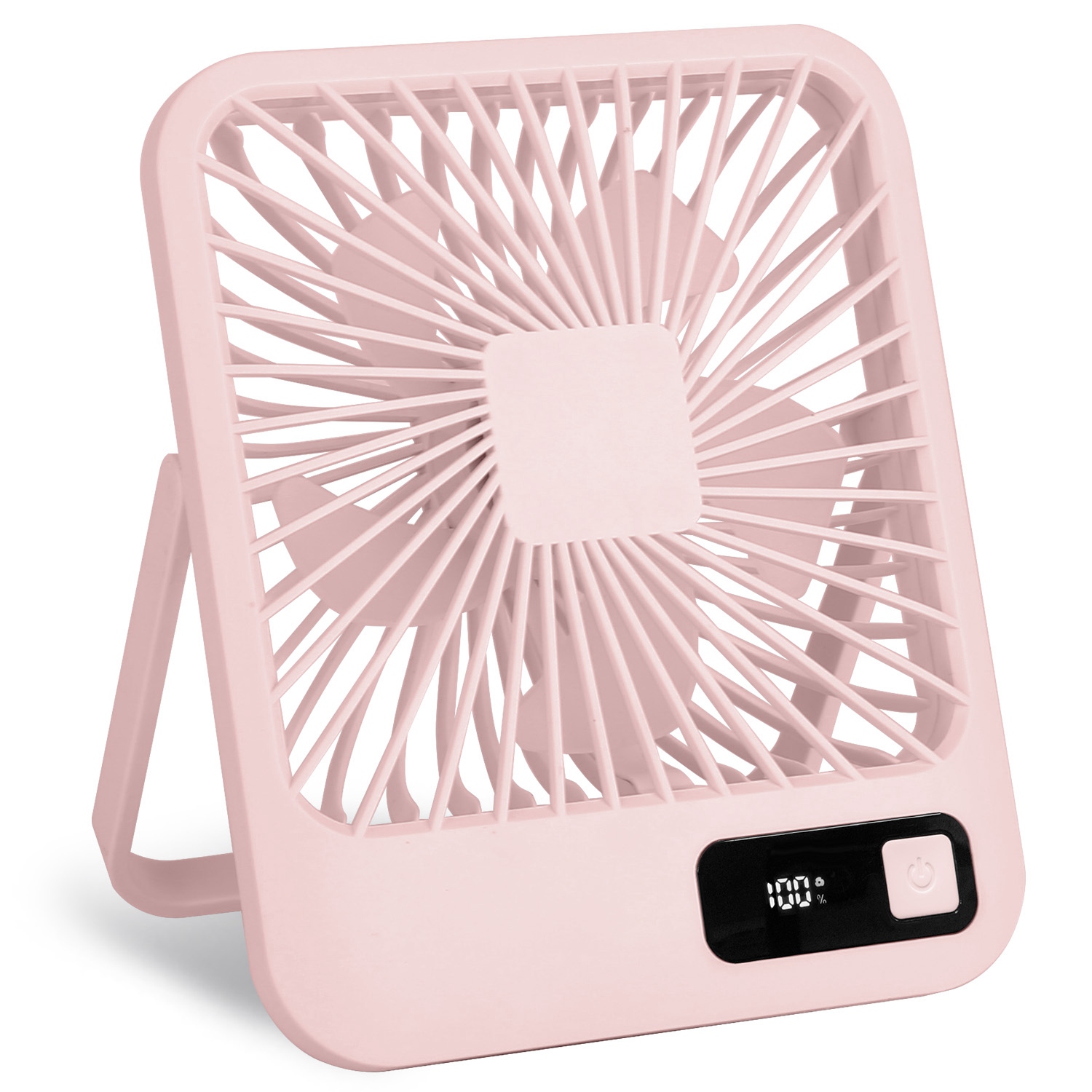 3 Colors Options Mini Desktop Cooling Fan Rechargeable Battery Powered Personal Fan Speed Adjustment Strong Airflow Quiet Travel Fan With LCD Di... Pink - Shop at LoveMi