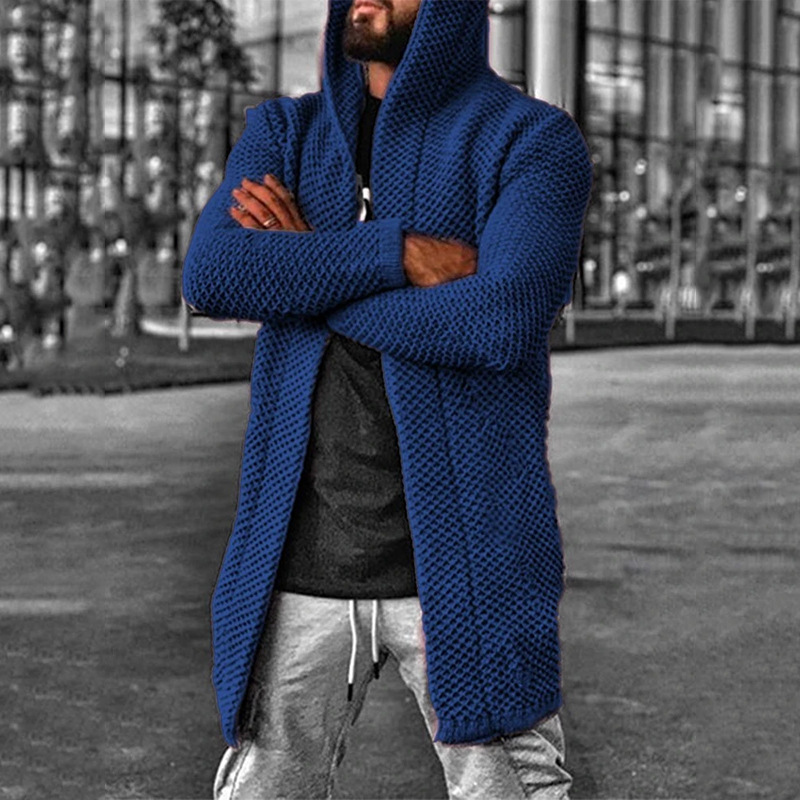 Title 7, Mens solid color hooded sweater coat cardigan,...