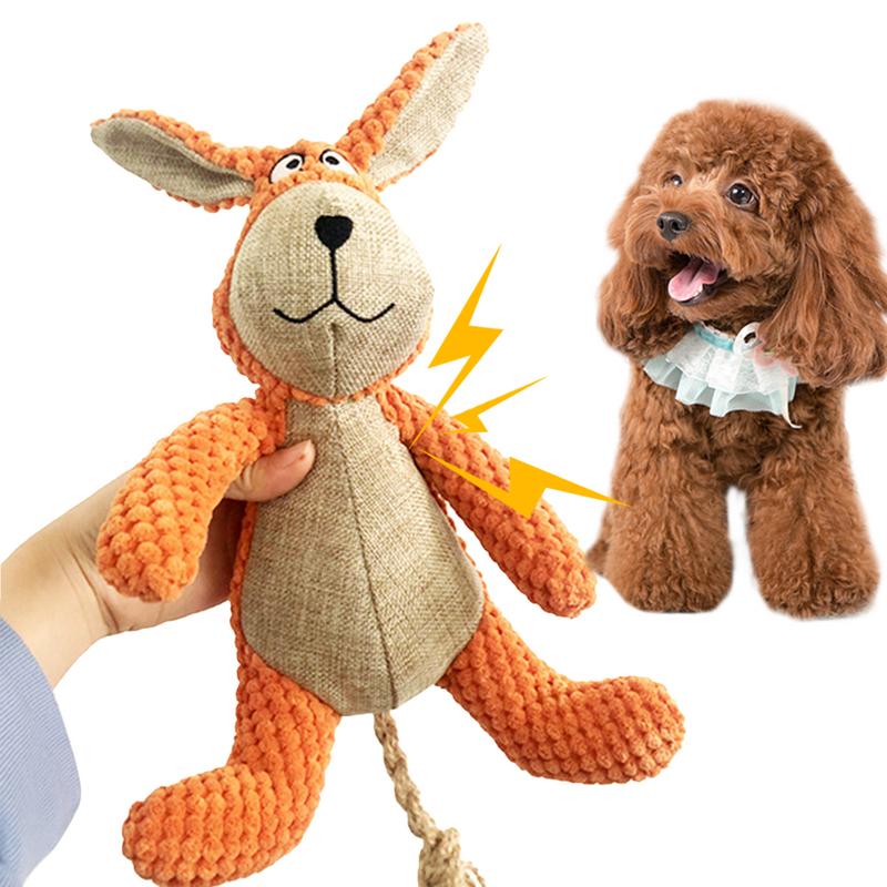 Dog Plush Toys Pet Squeaky Animal CuteShape Toy Dog Bite-Resistant Clean Teeth Chew Toy Pet Supplies Interactive Toys