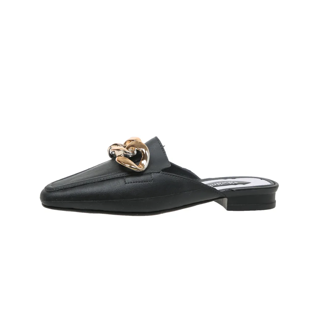 Women's Shoes Fairy Sandals And Half Slippers Wear New Style Baotou Flat Bottom - Black