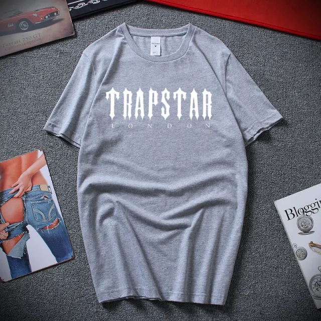Fashion Casual Letter LON Pattern Hip Hop Men's And Women's T shirt Light Grey - Shop at LoveMi