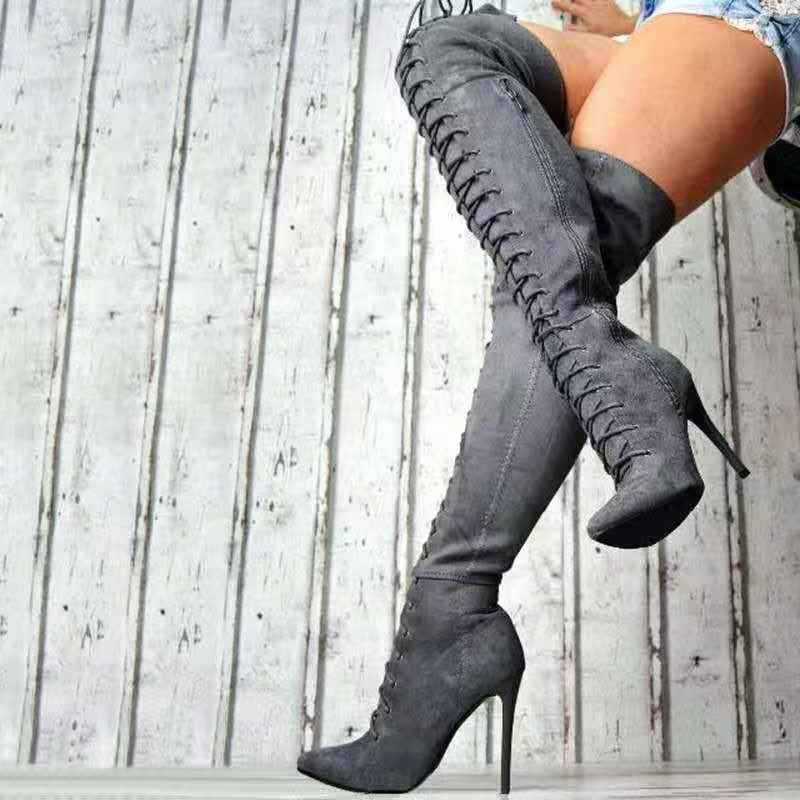 Title 5, High Suede Long High Stiletto Women