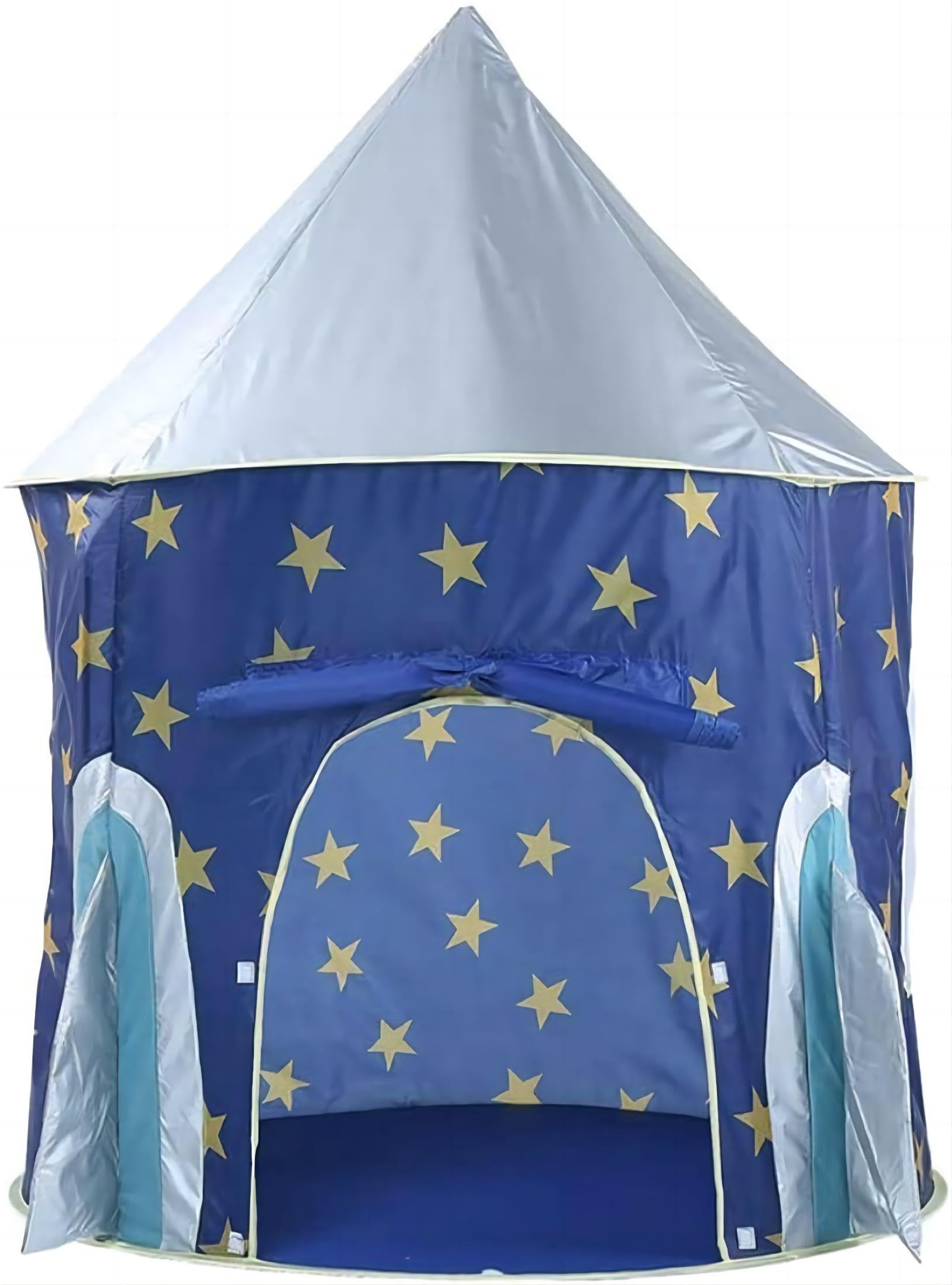 Childrens Play Tents, Playground Indoor Outdoor Gamehouse Toy Hut Easy Fold Pretend Playhouse, Gift For Kids Toddlers, Portable Up Play Teepee W Carry Bag Rocket Space