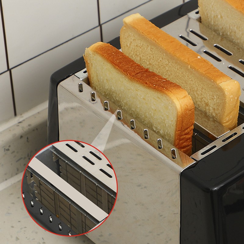 Kitchen Toaster 4 Slice Steel Variable Defrost Reheat Extra Wide Slot — image 2