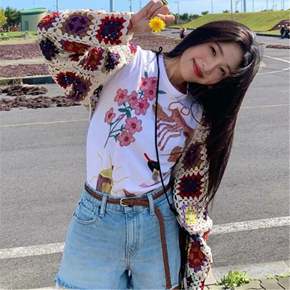 Women's Contrast Woven Lace-Up Cardigan Trend