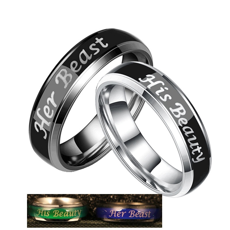 Color Changing Ring Her Beast His Beauty Couple