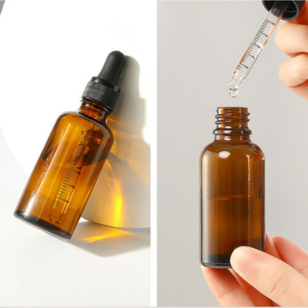 Amber Glass Liquid Dropper Reagent Eye Pipette Essential Oils Bottle AU-BROWN-100ml
