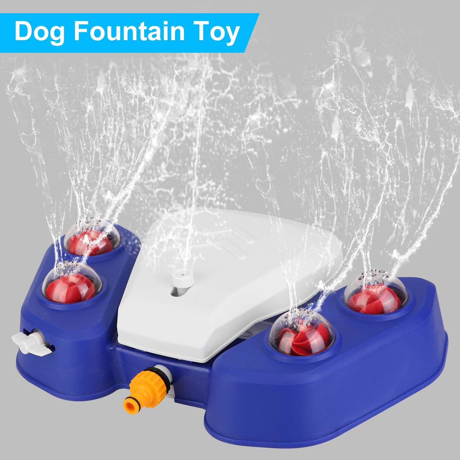 Blue-Yellow Color Options -- 1Pc Dog Water Fountain Multifunctional Automatic Pet Water Dispenser Outdoor Step-on Activated Sprinkler For Drinking Shower Fun — foto 18