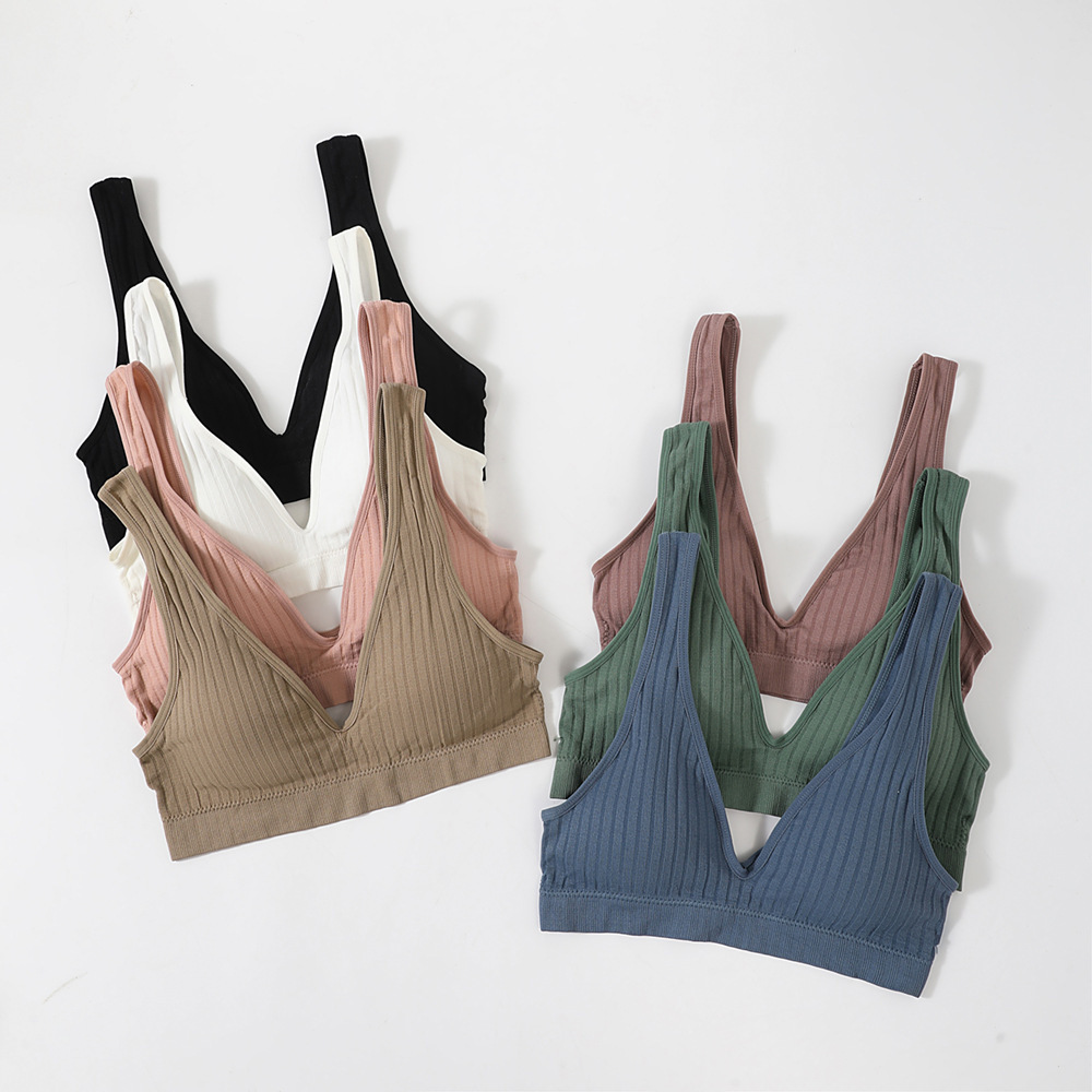 French Deep V Large Size Bra Bottoming Vest