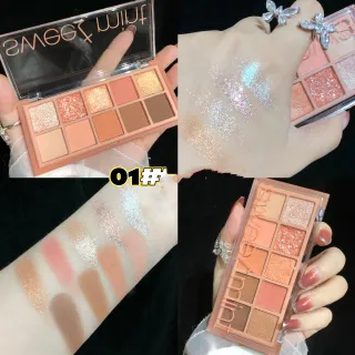 10Shades Of Eyeshadow Pearly Matte Earth Lasting Palette - 1Star Coral