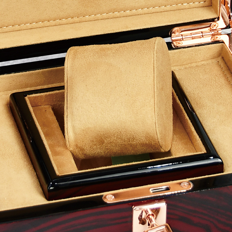 High End Brown Wood Watch Box Single Slot Jewelry Storage Holder Square