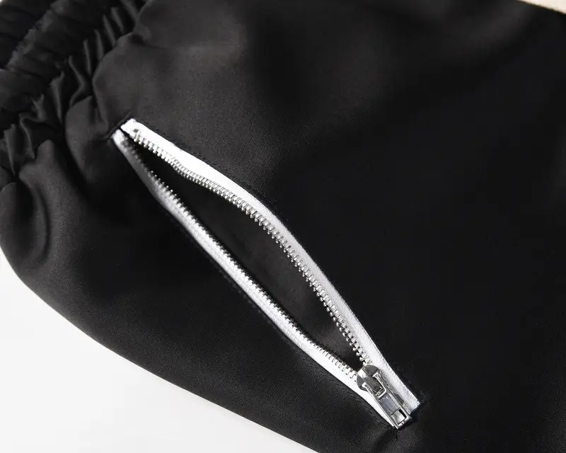 Silk Shorts Slit Design Hip Hop Casual Shorts