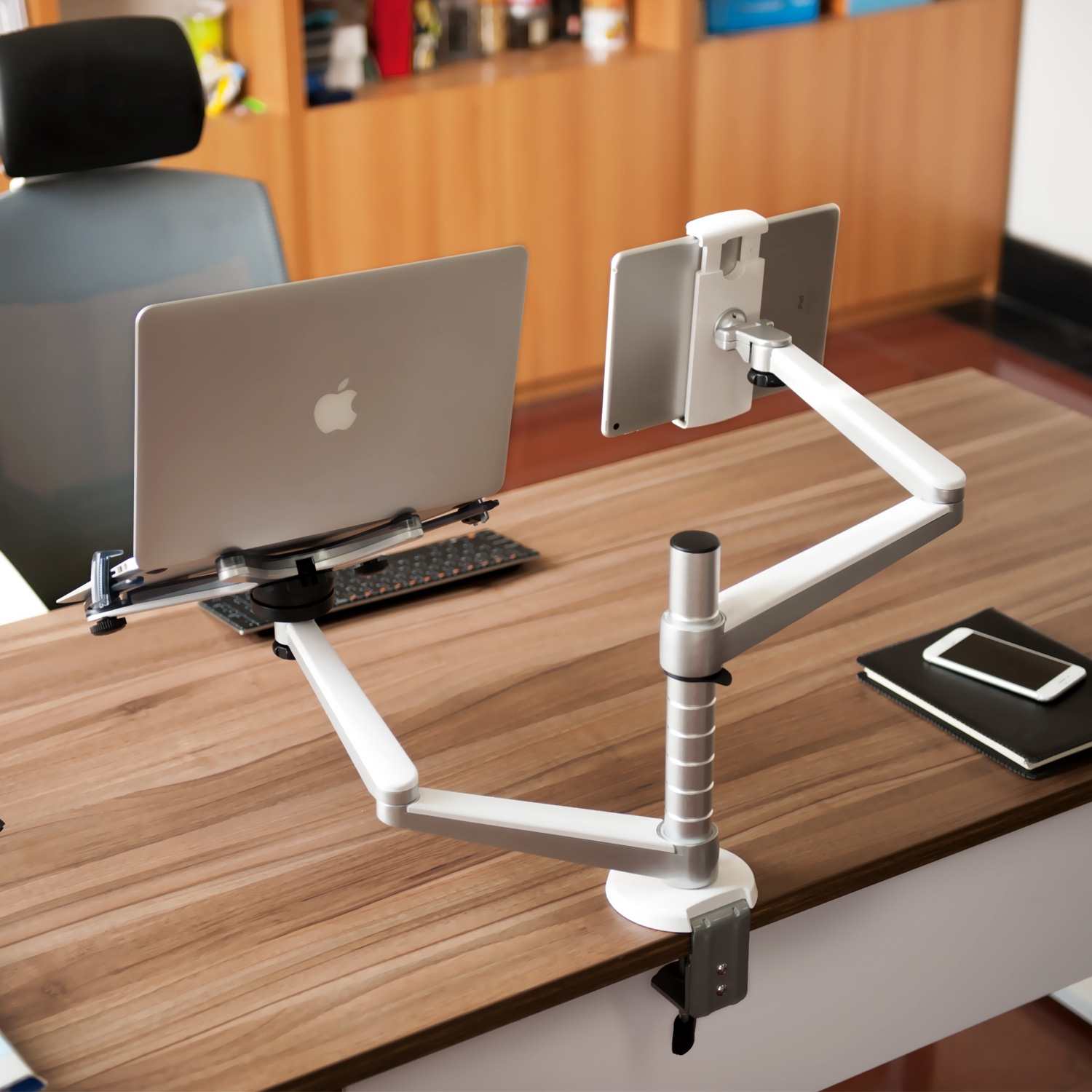 Aluminum Alloy Laptop Stand Double-arm Office Lazy Tablet Stand — foto 5