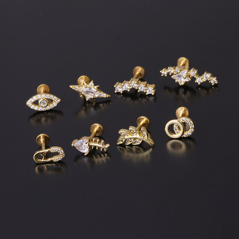 Fashion European And American Foreign Trade Piercing Earrings